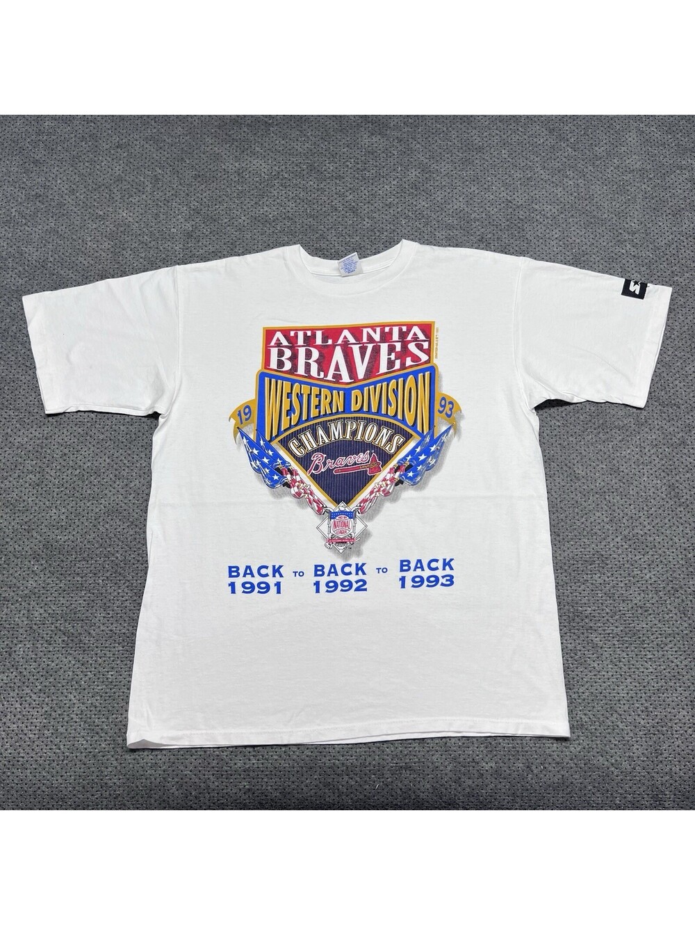Vintage 1993 Starter Atlanta Braves Conference Champions T-Shirt Large Rare Mens